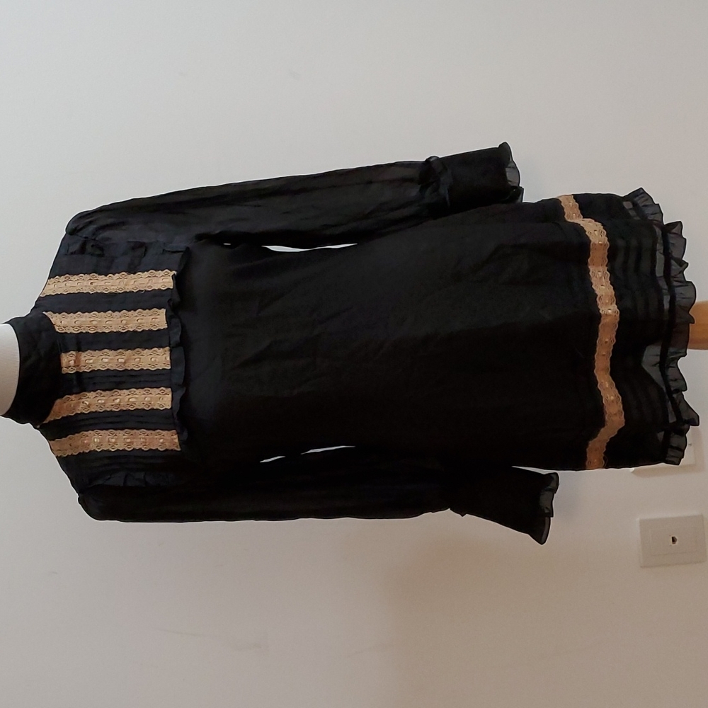 Jenny Han black dress with lace accents
